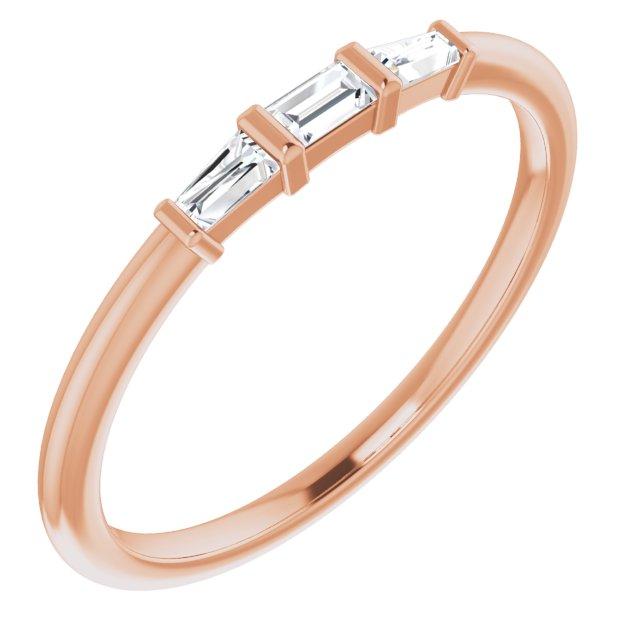 Diamond Three-Stone Stackable Ring