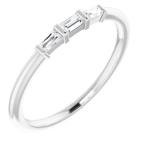 Diamond Three-Stone Stackable Ring