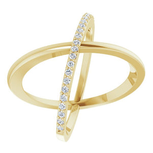 Accented Criss-Cross Ring