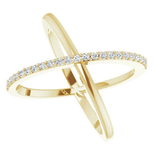 Diamond Accented Criss-Cross Ring