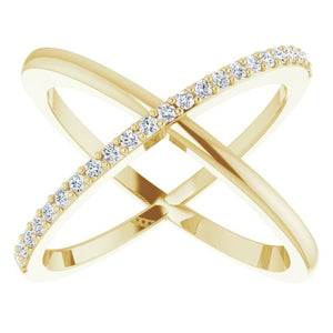 Diamond Accented Criss-Cross Ring