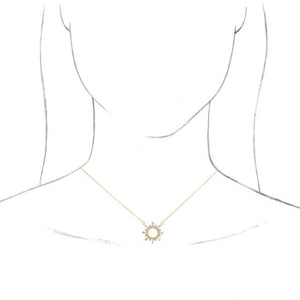 14K Yellow 3/8 CTW Natural Diamond Circle 18" Necklace