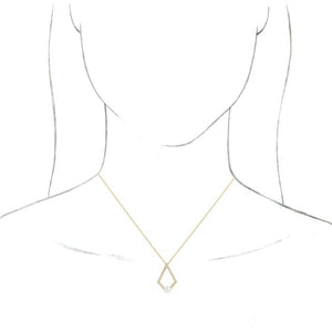 Geometric Pearl and Diamond Necklace