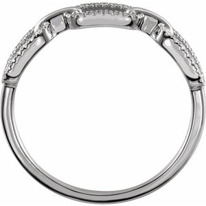 14K Rose 1/6 CTW Natural Diamond Chain Link Ring