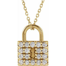 Load image into Gallery viewer, Diamond Lock Necklace
