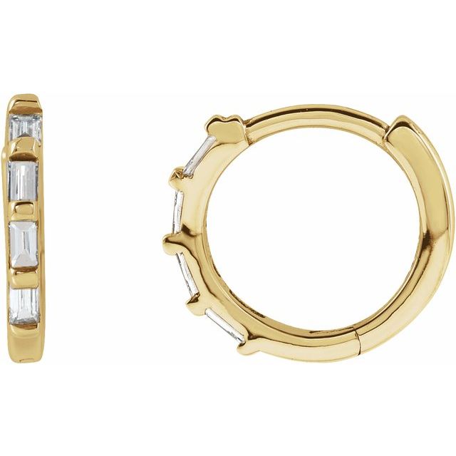 Baguette Accented Hoops