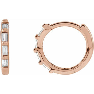 Baguette Accented Hoops