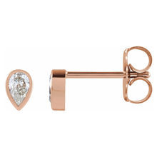 Load image into Gallery viewer, Petite Pear Diamond Studs
