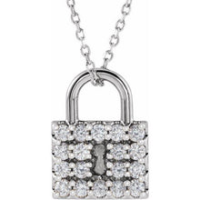 Load image into Gallery viewer, Diamond Lock Necklace
