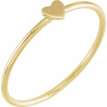 Load image into Gallery viewer, 14K Yellow Stackable Heart Ring Size 7
