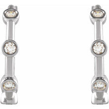 Load image into Gallery viewer, 14K White 1/3 CTW Natural Diamond Bezel-Set Hoop Earrings
