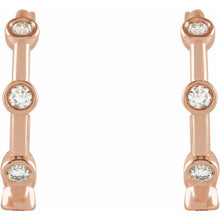 Load image into Gallery viewer, Natural Diamond Bezel-Set Hoop Earrings
