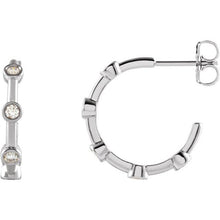 Load image into Gallery viewer, Natural Diamond Bezel-Set Hoop Earrings
