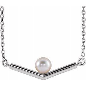 Pearl V-Bar Necklace