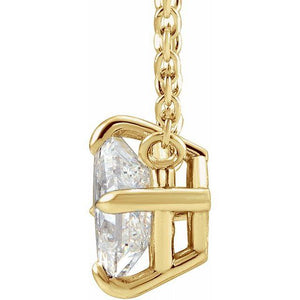 Princess Cut Diamond Solitaire Necklace