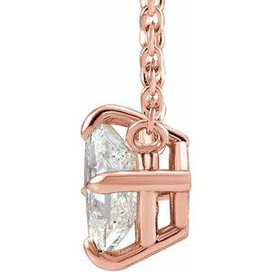 Princess Cut Diamond Solitaire Necklace