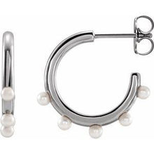 Load image into Gallery viewer, Pearl Hoop Earrings
