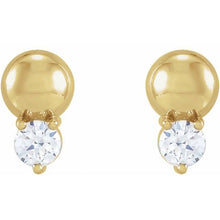 Load image into Gallery viewer, 14K Yellow 1/8 CTW Natural Diamond Bead Earrings
