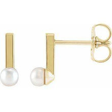 Load image into Gallery viewer, Pearl Bar Earrings
