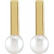 Load image into Gallery viewer, Pearl Bar Earrings
