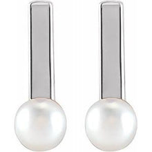 Load image into Gallery viewer, Pearl Bar Earrings
