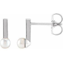 Load image into Gallery viewer, Pearl Bar Earrings
