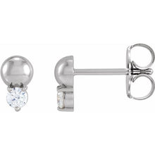 Load image into Gallery viewer, 14K White 1/8 CTW Natural Diamond Bead Earrings
