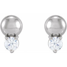 Load image into Gallery viewer, 14K White 1/8 CTW Natural Diamond Bead Earrings
