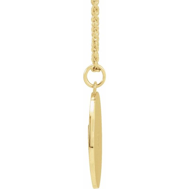 14K Yellow .08 CT Diamond Disc 16-18" Necklace