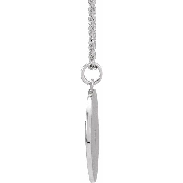 14K White .08 CT Diamond Disc 16-18" Necklace