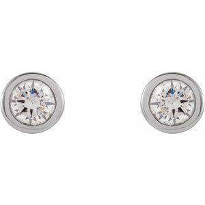 Micro Bezel-Set Diamond Earrings