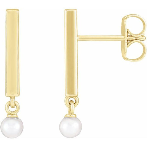 Pearl Bar Earrings