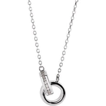 Load image into Gallery viewer, 14K Rose .08 CTW Natural Diamond Interlocking Circle 18&quot; Necklace

