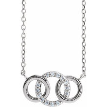 Load image into Gallery viewer, 14K White .05 CTW Natural Diamond Interlocking Circle 18&quot; Necklace
