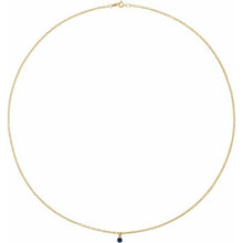 Load image into Gallery viewer, 14K Yellow Natural Blue Sapphire 16&quot; Necklace
