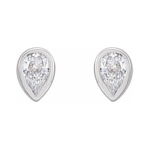 Petite Pear Diamond Studs