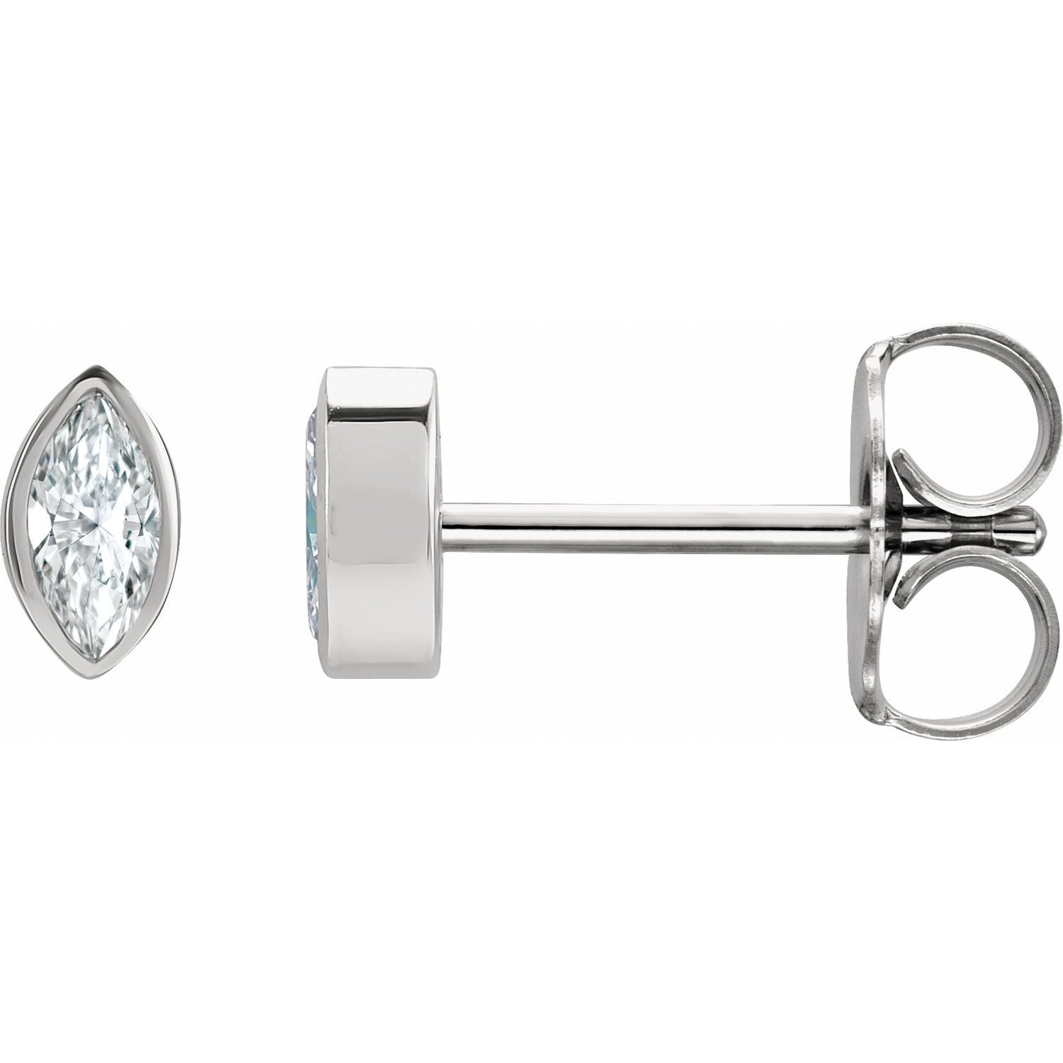 Marquise Bezel Set Studs