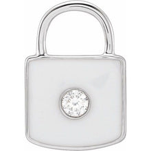 Load image into Gallery viewer, Diamond Enamel Lock Pendant
