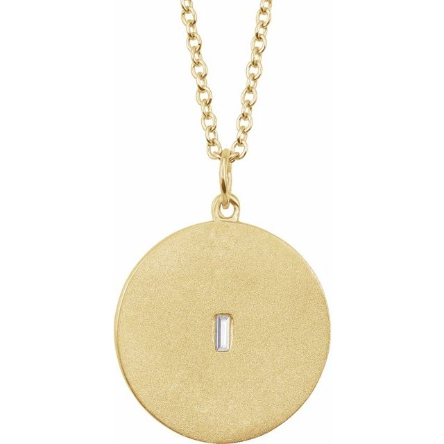 14K Yellow .08 CT Diamond Disc 16-18" Necklace