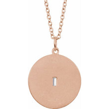 Load image into Gallery viewer, 14K Rose .08 CT Diamond Disc 16-18&quot; Necklace
