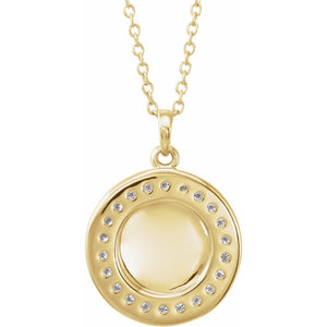 Engravable Diamond Disc Necklace