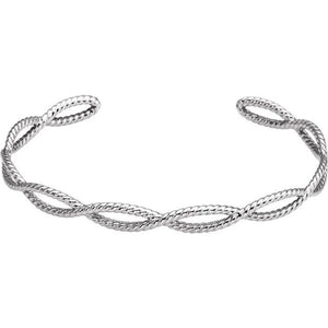 Braided Rope Cuff White