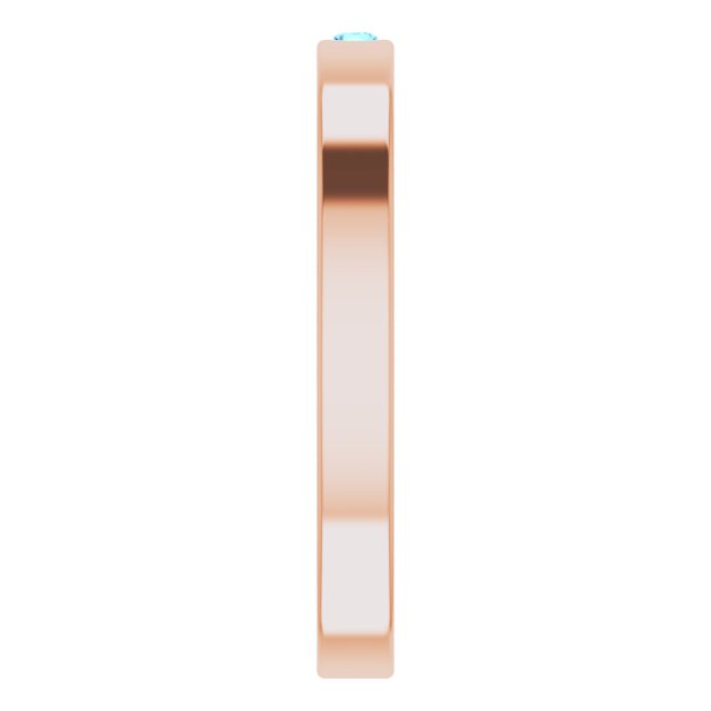 14K Rose Natural Aquamarine Family Stackable Ring