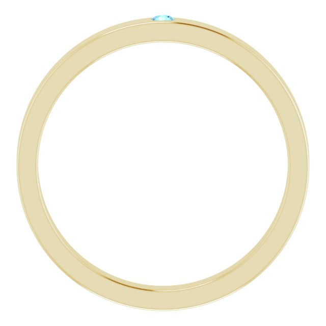 14K Yellow Natural Aquamarine Family Stackable Ring
