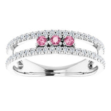 Load image into Gallery viewer, 14K white Natural Pink Tourmaline &amp; 1/4 CTW Natural Diamond Ring

