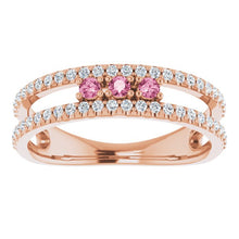 Load image into Gallery viewer, 14K Rose Natural Pink Tourmaline &amp; 1/4 CTW Natural Diamond Ring

