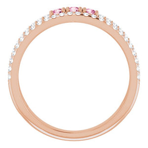 14K Rose Natural Pink Tourmaline & 1/4 CTW Natural Diamond Ring