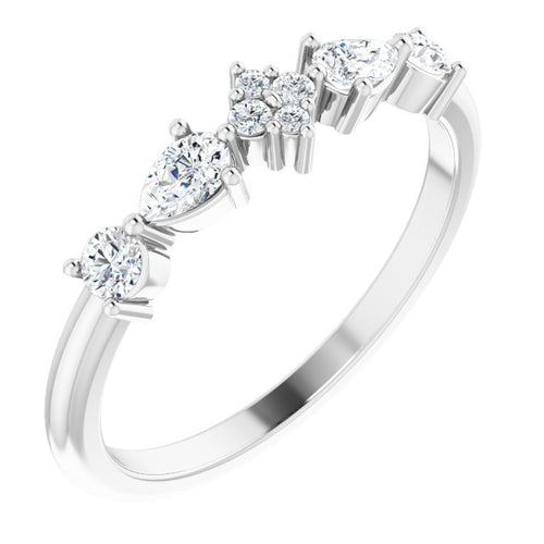 14K White 3/8 CTW Diamond Stackable Ring
