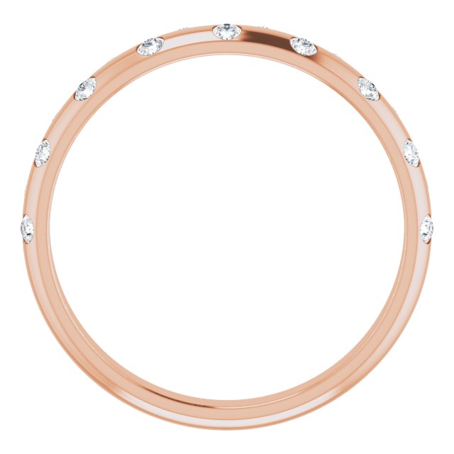 14K Rose 2.5 mm Round French-Set Anniversary Band Mounting