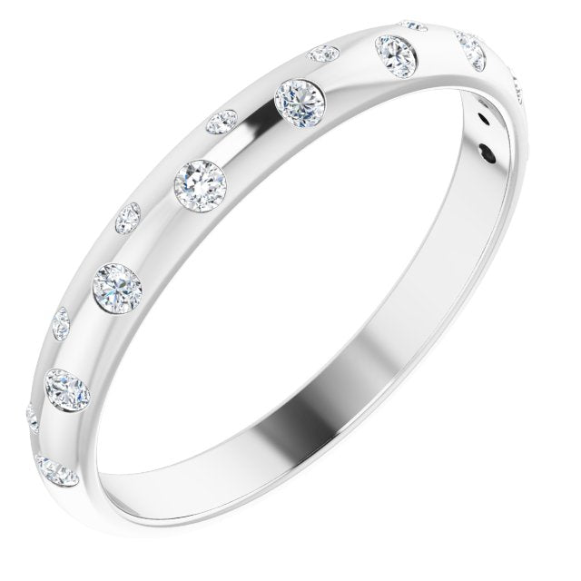 14K White 2.5 mm Round French-Set Anniversary Band Mounting